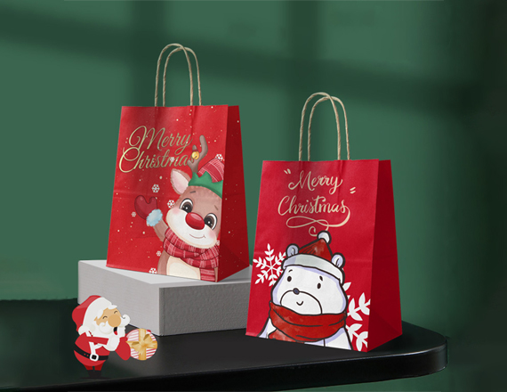 Christmas Paper Bags Free Design | Christmas Paper Bags Free Shipping |  Christmas Paper Bags Bulk Quantity | Christmas Paper Bags No Minimum